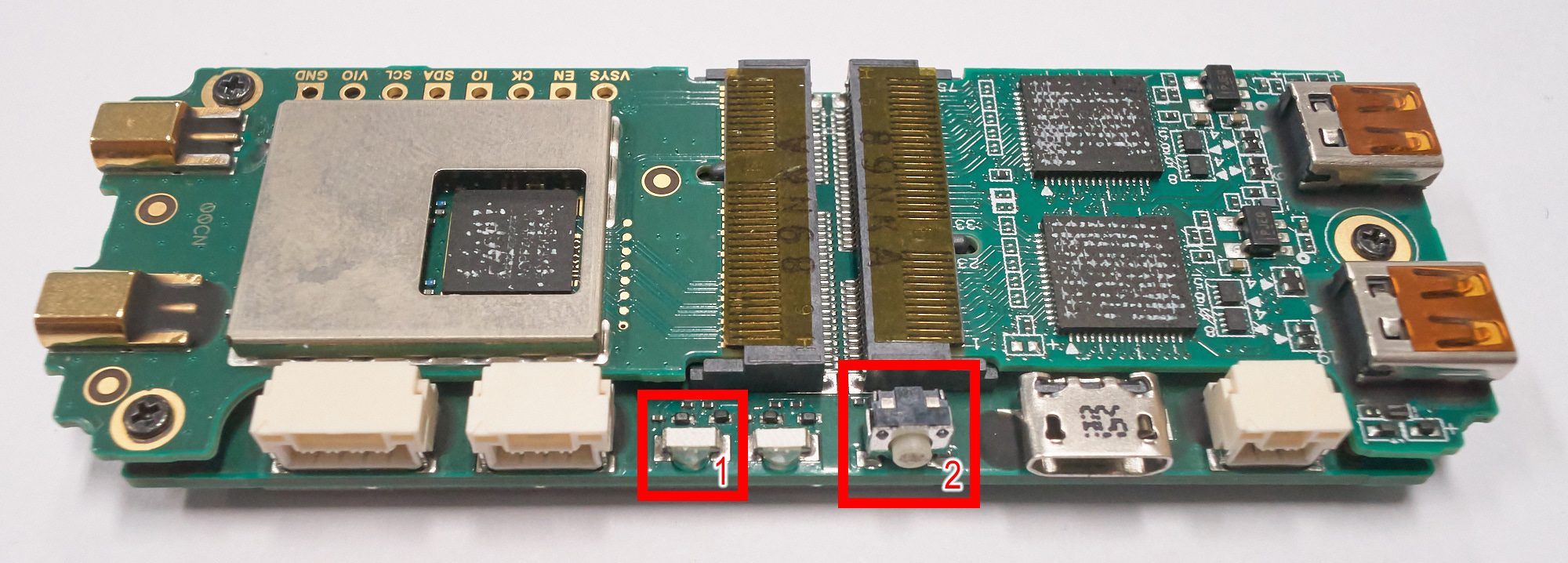 1＝Pairing button
2＝Indicator Led